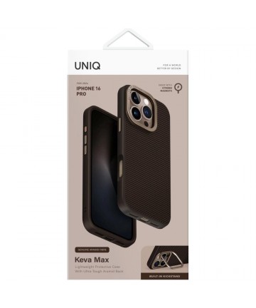 Uniq Keva Max Magclick Charging Camera Stand Case for iPhone 16 Pro - Brown