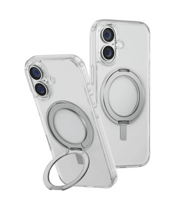 Uniq Swivix 360 Rotating Kickstand Case for iPhone 16 - Transparent
