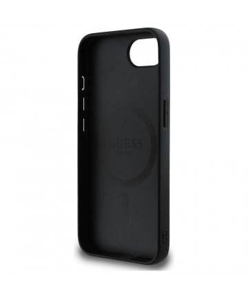Guess 4G Circle Classic Logo MagSafe case for iPhone 16e - black