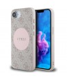 Guess 4G Circle Classic Logo MagSafe case for iPhone 16e - pink