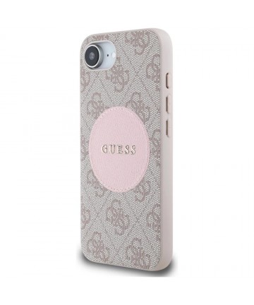 Guess 4G Circle Classic Logo MagSafe case for iPhone 16e - pink