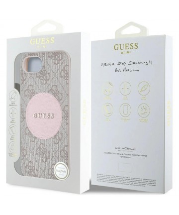 Guess 4G Circle Classic Logo MagSafe case for iPhone 16e - pink