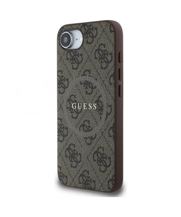 Guess 4G Ring Classic Logo MagSafe iPhone 16e Case - Brown