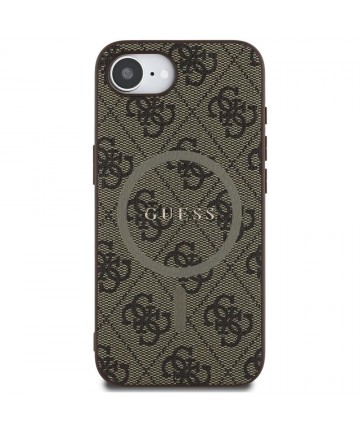 Guess 4G Ring Classic Logo MagSafe iPhone 16e Case - Brown