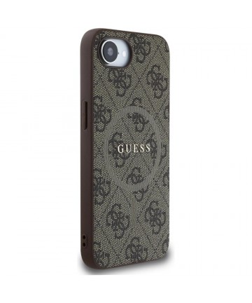Guess 4G Ring Classic Logo MagSafe iPhone 16e Case - Brown