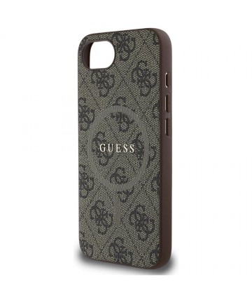 Guess 4G Ring Classic Logo MagSafe iPhone 16e Case - Brown