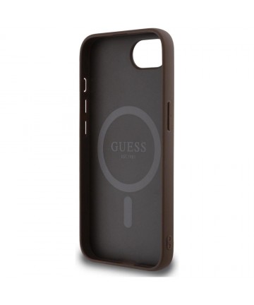 Guess 4G Ring Classic Logo MagSafe iPhone 16e Case - Brown