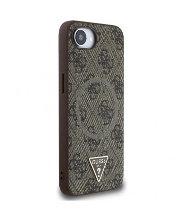 Guess 4G Ring Triangle Logo MagSafe iPhone 16e Case - Brown