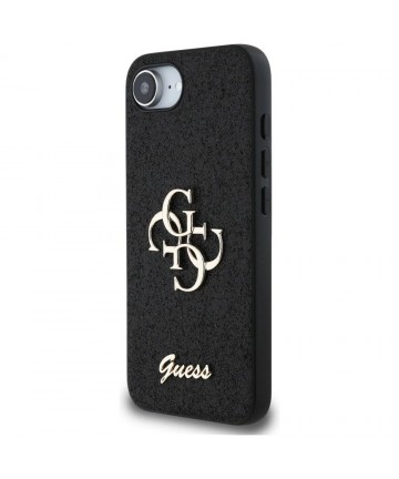 Guess Fixed Glitter Big 4G case for iPhone 16e - black