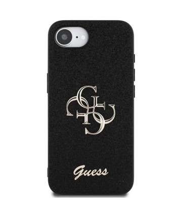 Guess Fixed Glitter Big 4G case for iPhone 16e - black