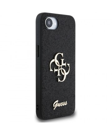 Guess Fixed Glitter Big 4G case for iPhone 16e - black