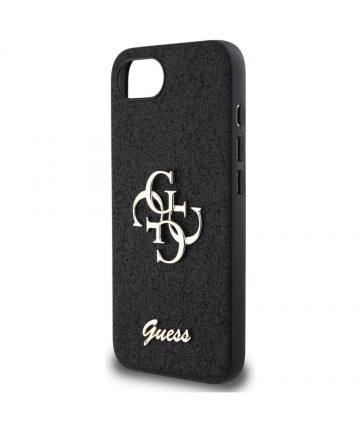 Guess Fixed Glitter Big 4G case for iPhone 16e - black