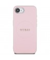 Guess Grained Ring MagSafe iPhone 16e Case - Pink