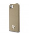 Guess Grained Triangle MagSafe case for iPhone 16e - brown
