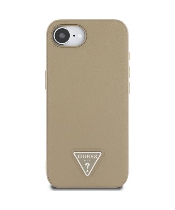 Guess Grained Triangle MagSafe case for iPhone 16e - brown