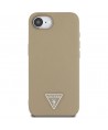 Guess Grained Triangle MagSafe case for iPhone 16e - brown
