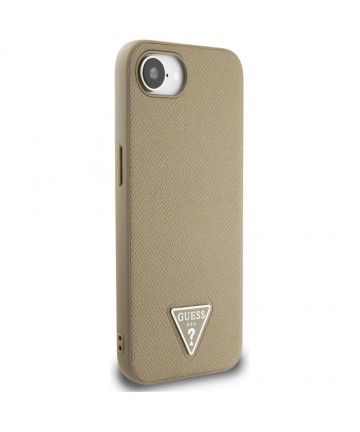 Guess Grained Triangle MagSafe case for iPhone 16e - brown