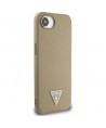 Guess Grained Triangle MagSafe case for iPhone 16e - brown