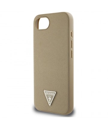 Guess Grained Triangle MagSafe case for iPhone 16e - brown
