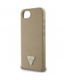 Guess Grained Triangle MagSafe case for iPhone 16e - brown