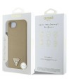 Guess Grained Triangle MagSafe case for iPhone 16e - brown