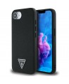 Guess Grained Triangle MagSafe case for iPhone 16e - black