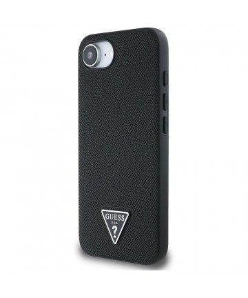 Guess Grained Triangle MagSafe case for iPhone 16e - black