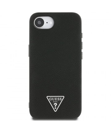 Guess Grained Triangle MagSafe case for iPhone 16e - black