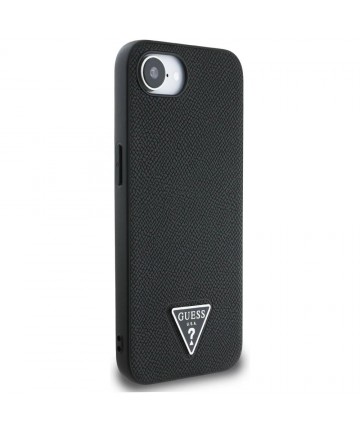 Guess Grained Triangle MagSafe case for iPhone 16e - black