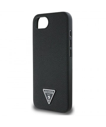 Guess Grained Triangle MagSafe case for iPhone 16e - black