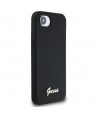 Guess Silicone Script Metal Logo MagSafe iPhone 16e Case - Black