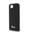 Guess Silicone Script Metal Logo MagSafe iPhone 16e Case - Black