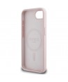 Guess Silicone Script Metal Logo MagSafe iPhone 16e Case - Pink