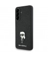 Karl Lagerfeld Fixed Glitter Ikonik Logo Metal Pin Case for Samsung Galaxy A36 - Black