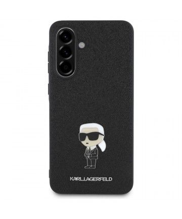 Karl Lagerfeld Fixed Glitter Ikonik Logo Metal Pin Case for Samsung Galaxy A36 - Black