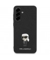 Karl Lagerfeld Fixed Glitter Ikonik Logo Metal Pin Case for Samsung Galaxy A36 - Black