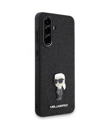 Karl Lagerfeld Fixed Glitter Ikonik Logo Metal Pin Case for Samsung Galaxy A36 - Black