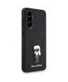 Karl Lagerfeld Fixed Glitter Ikonik Logo Metal Pin Case for Samsung Galaxy A36 - Black