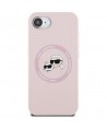 Karl Lagerfeld Silicone Karl&Choupette Heads MagSafe iPhone 16e Case - Pink