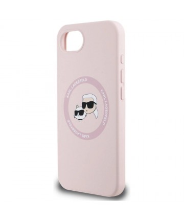 Karl Lagerfeld Silicone Karl&Choupette Heads MagSafe iPhone 16e Case - Pink