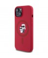 Karl Lagerfeld Silicone Karl&Choupette Heads Ring MagSafe iPhone 15 Case - Red