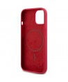 Karl Lagerfeld Silicone Karl&Choupette Heads Ring MagSafe iPhone 15 Case - Red