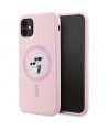 Karl Lagerfeld Silicone Karl&Choupette MagSafe iPhone 11 Case - Pink