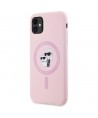 Karl Lagerfeld Silicone Karl&Choupette MagSafe iPhone 11 Case - Pink