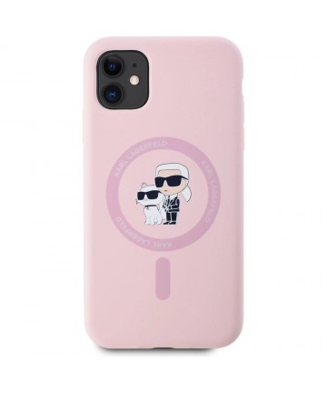 Karl Lagerfeld Silicone Karl&Choupette MagSafe iPhone 11 Case - Pink