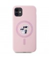 Karl Lagerfeld Silicone Karl&Choupette MagSafe iPhone 11 Case - Pink