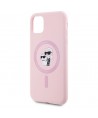 Karl Lagerfeld Silicone Karl&Choupette MagSafe iPhone 11 Case - Pink