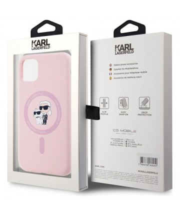 Karl Lagerfeld Silicone Karl&Choupette MagSafe iPhone 11 Case - Pink
