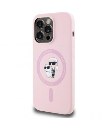 Karl Lagerfeld Silicone Karl&Choupette MagSafe Case for iPhone 14 Pro Max - Pink