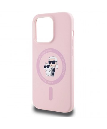 Karl Lagerfeld Silicone Karl&Choupette MagSafe Case for iPhone 14 Pro Max - Pink